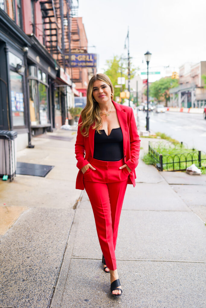 Red trousers hi-res stock photography and images - Alamy